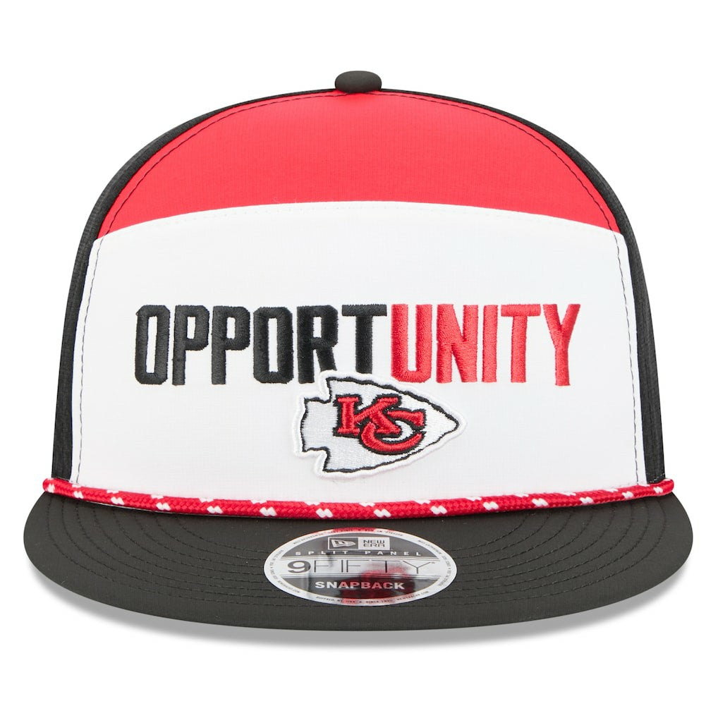 Kansas City Chiefs New Era 2025 Inspire Change Split Panel 9FIFTY Snapback Hat - White/Black on sale