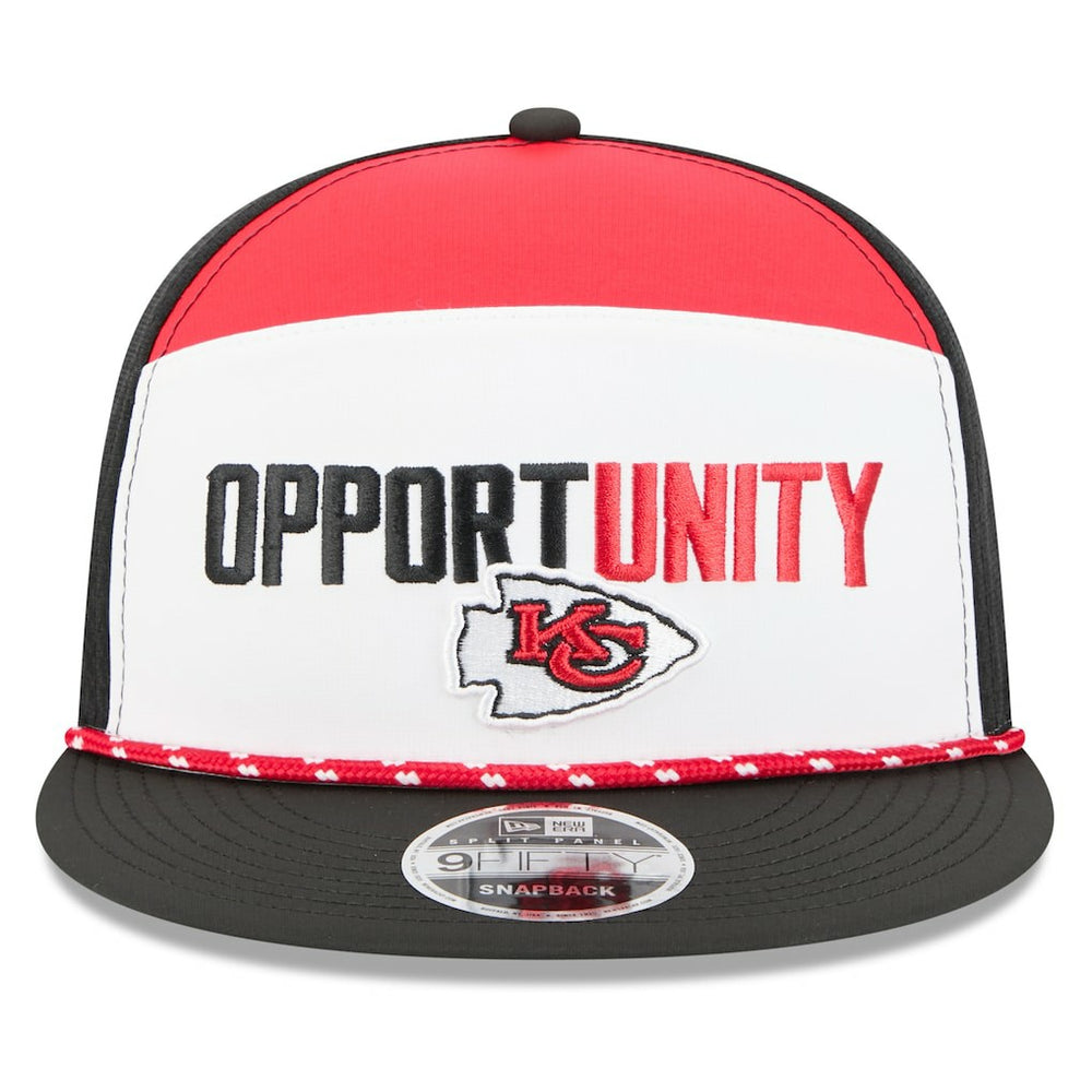 Kansas City Chiefs New Era 2025 Inspire Change Split Panel 9FIFTY Snapback Hat - White/Black on sale