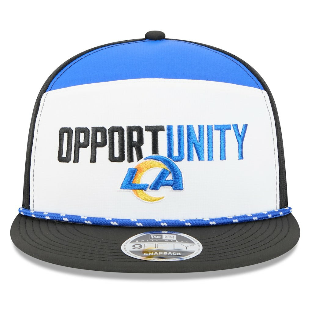 Los Angeles Rams New Era 2025 Inspire Change Split Panel 9FIFTY Snapback Hat - White/Black for sale