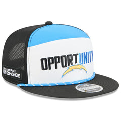 Los Angeles Chargers New Era 2025 Inspire Change Split Panel 9FIFTY Snapback Hat - White/Black discount