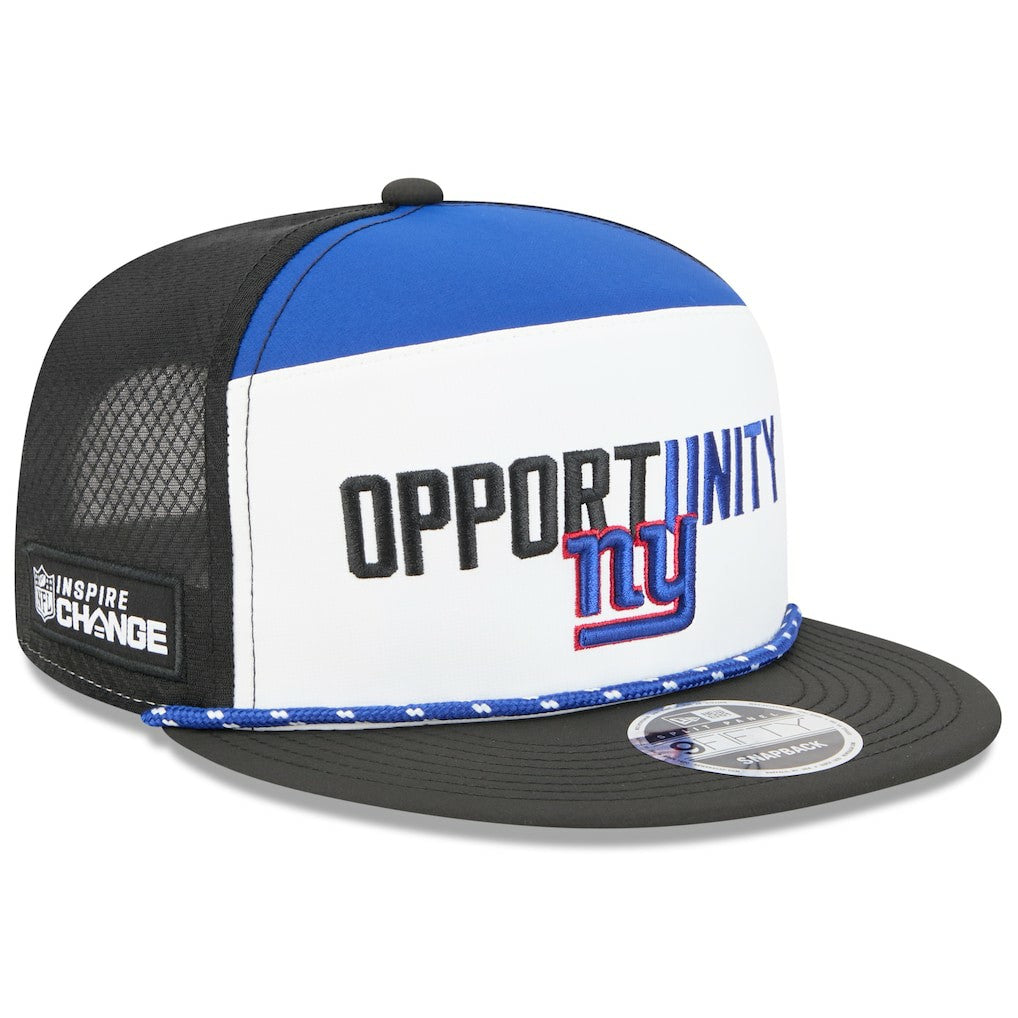 New York Giants New Era 2025 Inspire Change Split Panel 9FIFTY Snapback Hat - White/Black for sale