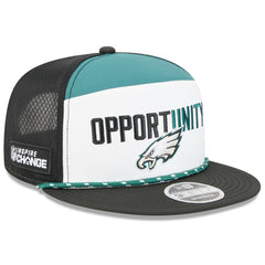 Philadelphia Eagles New Era 2025 Inspire Change Split Panel 9FIFTY Snapback Hat - White/Black discount