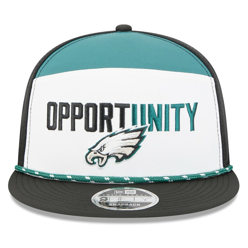 Philadelphia Eagles New Era 2025 Inspire Change Split Panel 9FIFTY Snapback Hat - White/Black discount