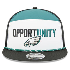 Philadelphia Eagles New Era 2025 Inspire Change Split Panel 9FIFTY Snapback Hat - White/Black discount