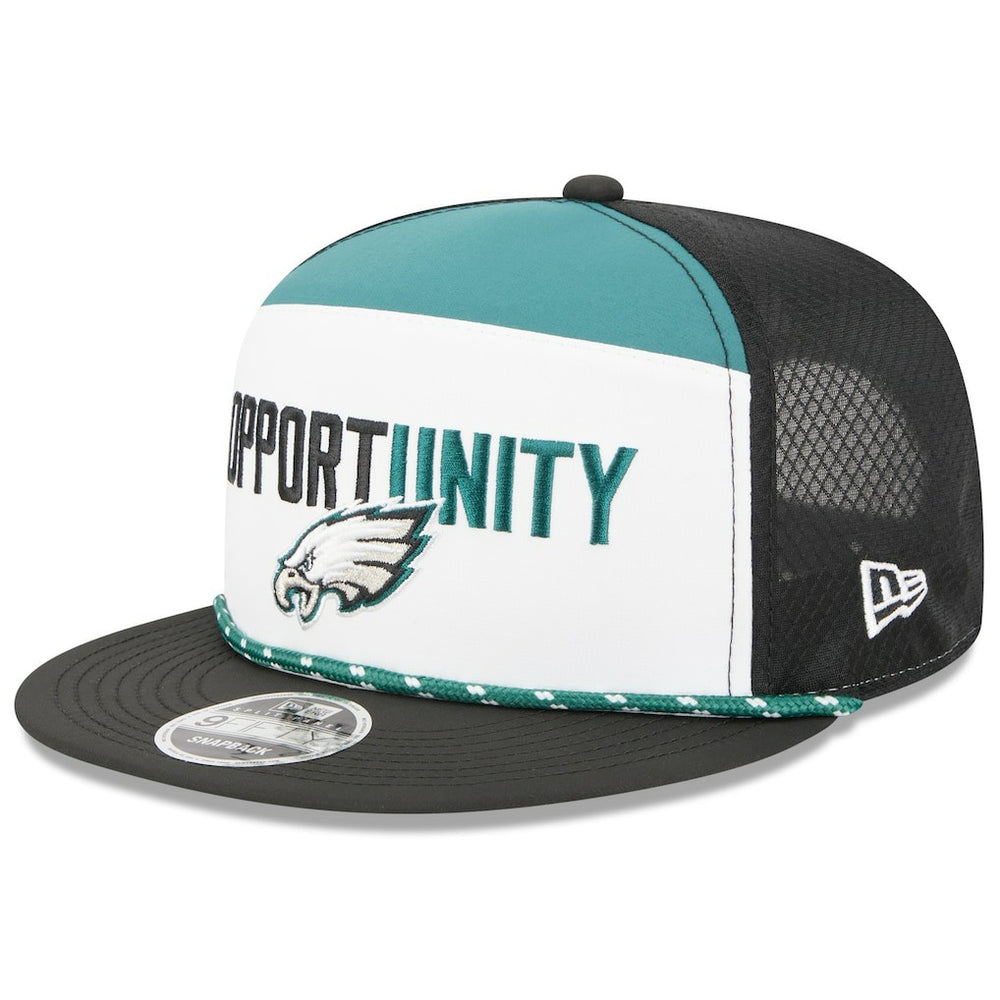 Philadelphia Eagles New Era 2025 Inspire Change Split Panel 9FIFTY Snapback Hat - White/Black discount