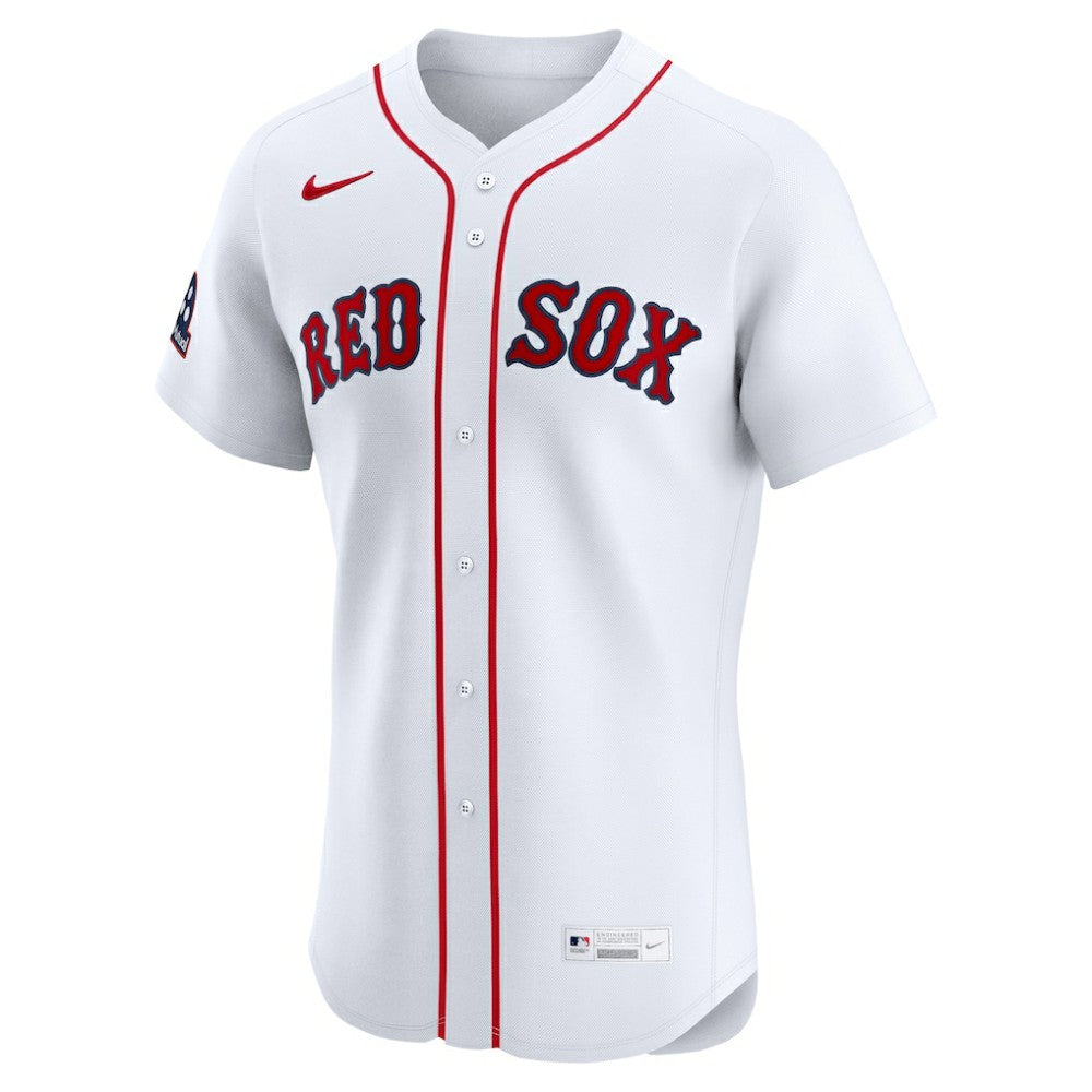 Boston Red Sox Home Elite Sponsor Patch Custom Jersey - White | Nike