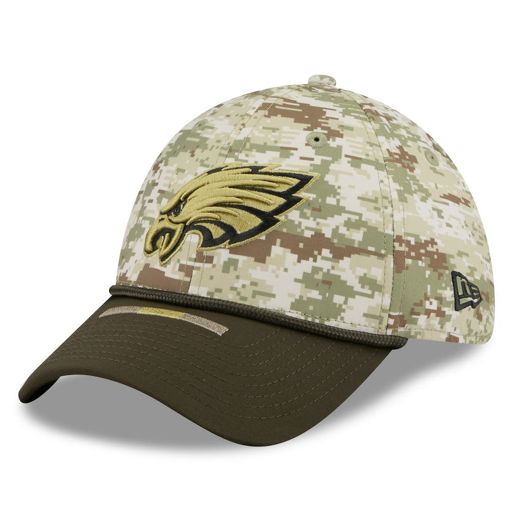 Philadelphia Eagles New Era 2025 Salute to Service 39THIRTY Flex Hat - Camo for sale