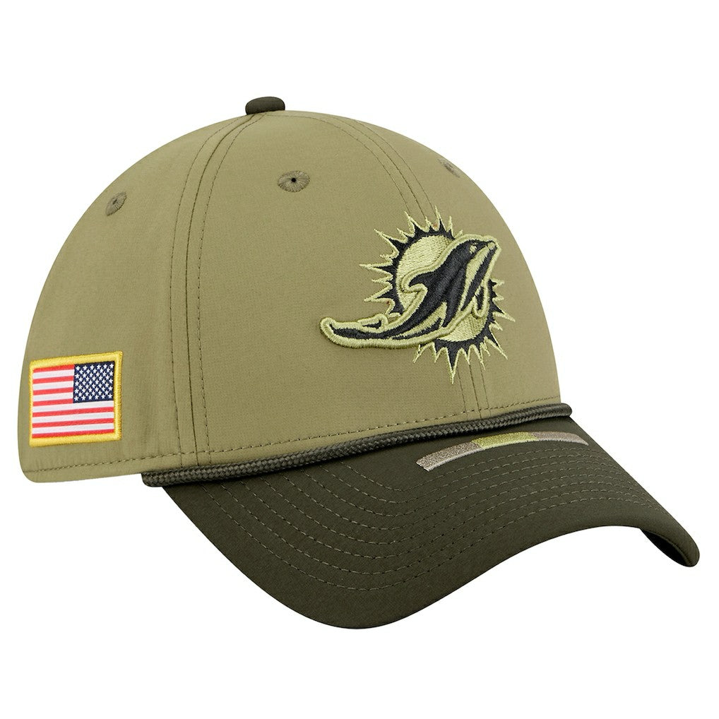 Miami Dolphins New Era 2025 Salute to Service 39THIRTY Flex Hat - Green cheap