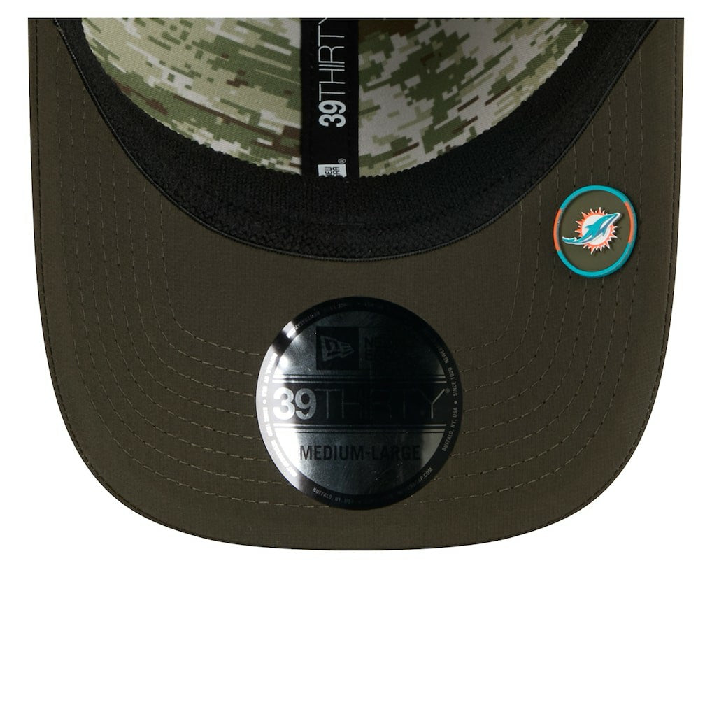 Miami Dolphins New Era 2025 Salute to Service 39THIRTY Flex Hat - Green cheap