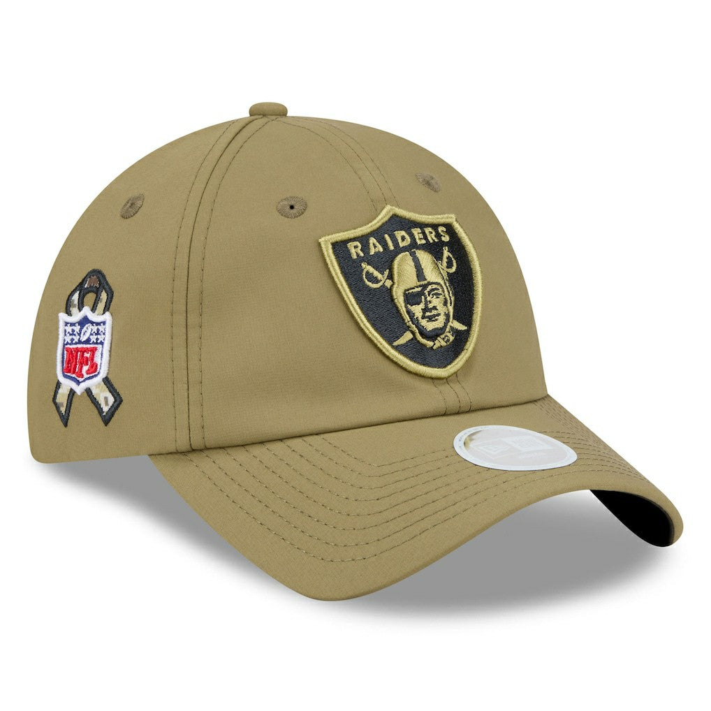 Las Vegas Raiders New Era Women's 2025 Salute to Service Pony Tail Adjustable Hat - Green for sale