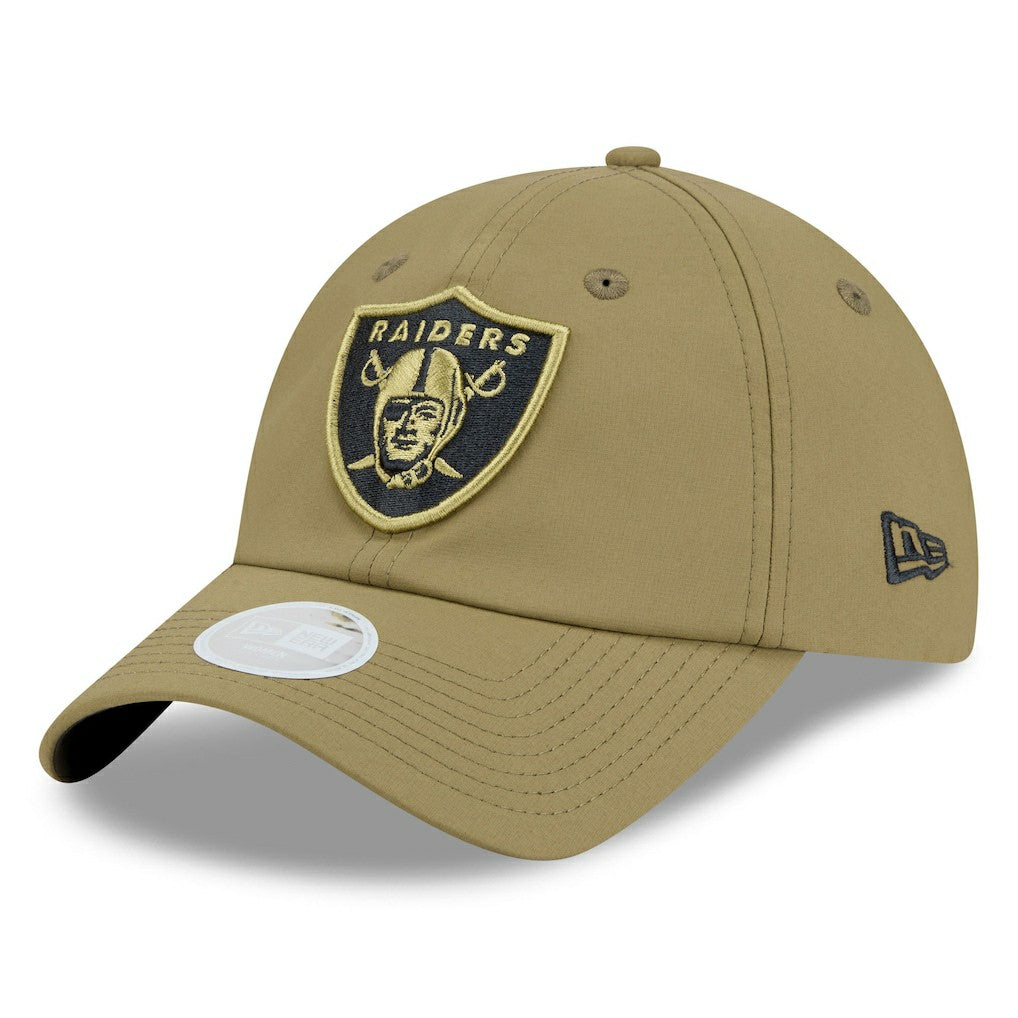 Las Vegas Raiders New Era Women's 2025 Salute to Service Pony Tail Adjustable Hat - Green for sale