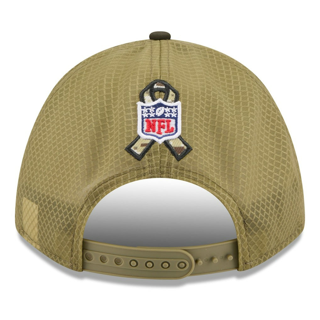 Kansas City Chiefs New Era Youth 2025 Salute to Service 9FORTY A-Frame Adjustable Hat - Green/Dark Green for sale