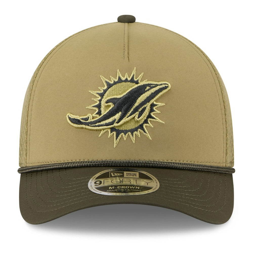 Miami Dolphins New Era Youth 2025 Salute to Service 9FORTY A-Frame Adjustable Hat - Green/Dark Green online