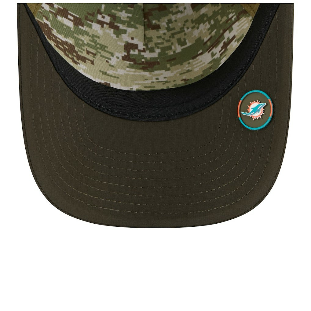 Miami Dolphins New Era Youth 2025 Salute to Service 9FORTY A-Frame Adjustable Hat - Green/Dark Green online