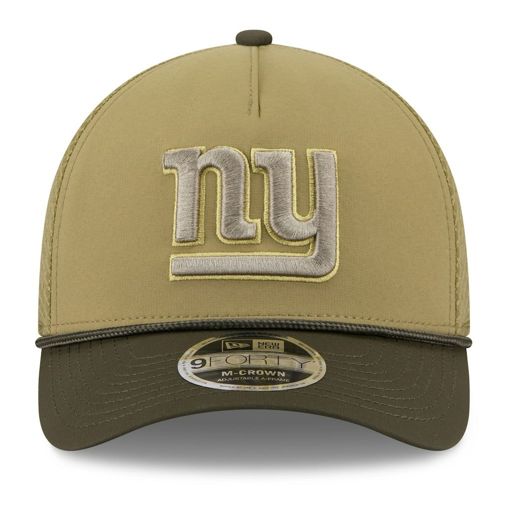 New York Giants New Era Youth 2025 Salute to Service 9FORTY A-Frame Adjustable Hat - Green/Dark Green discount