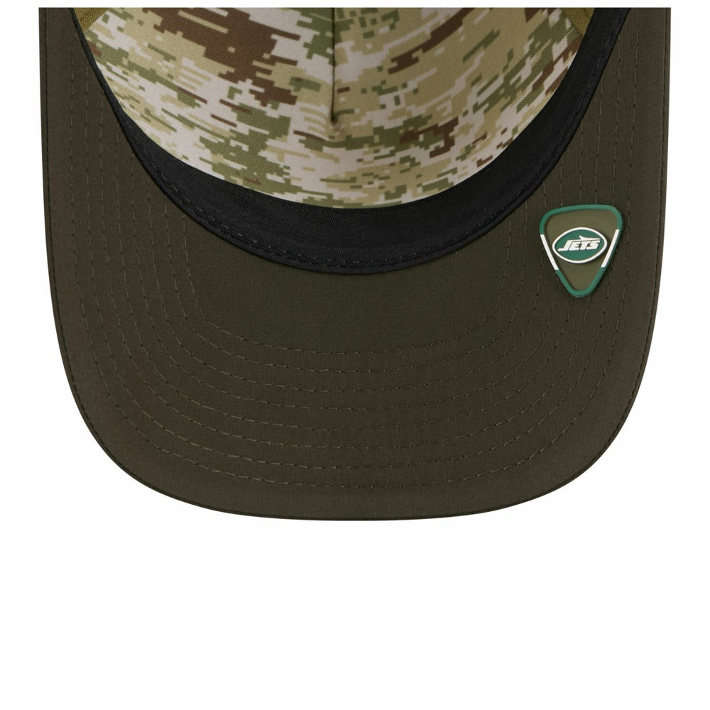 New York Jets New Era Youth 2025 Salute to Service 9FORTY A-Frame Adjustable Hat - Green/Dark Green on sale