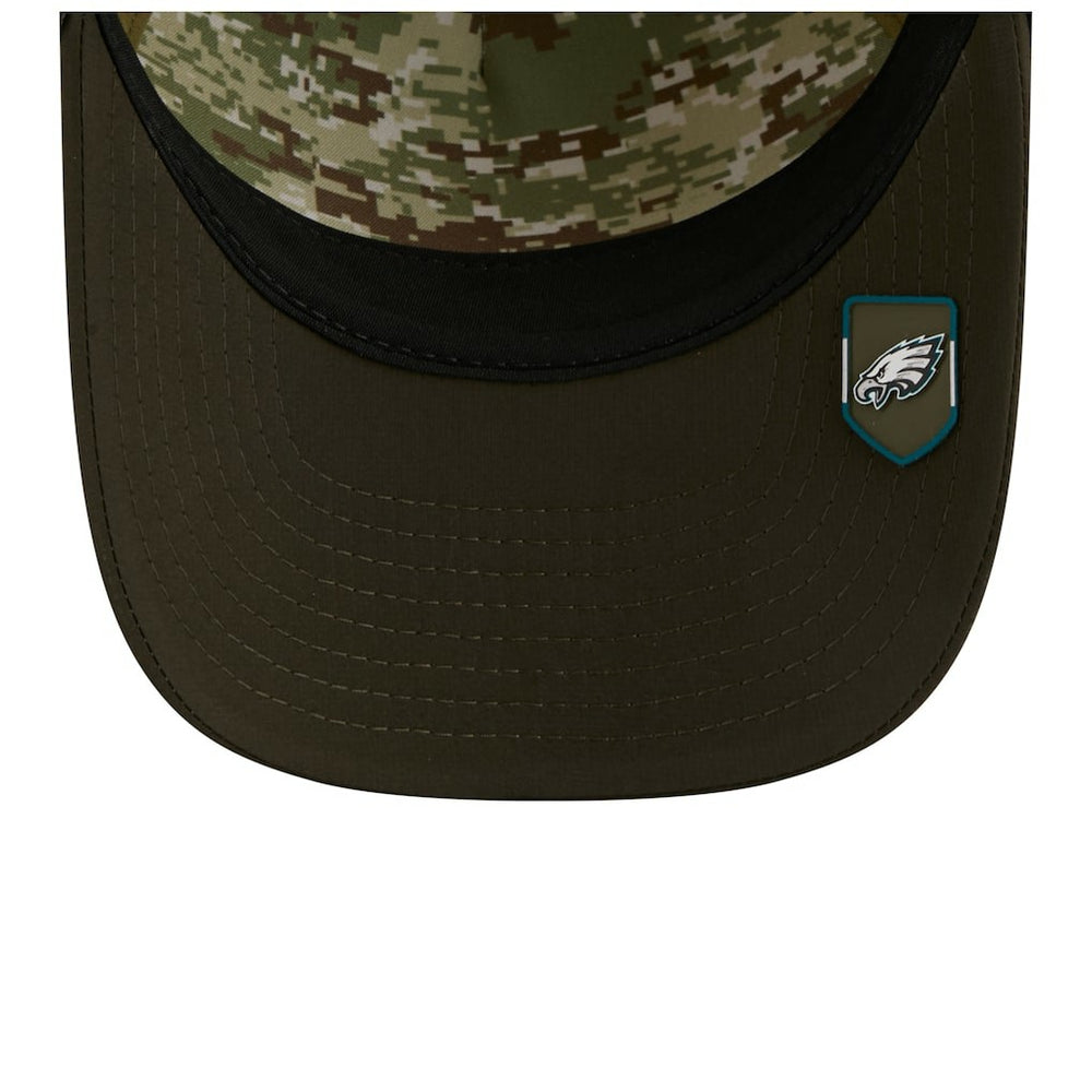 Philadelphia Eagles New Era Youth 2025 Salute to Service 9FORTY A-Frame Adjustable Hat - Green/Dark Green sale