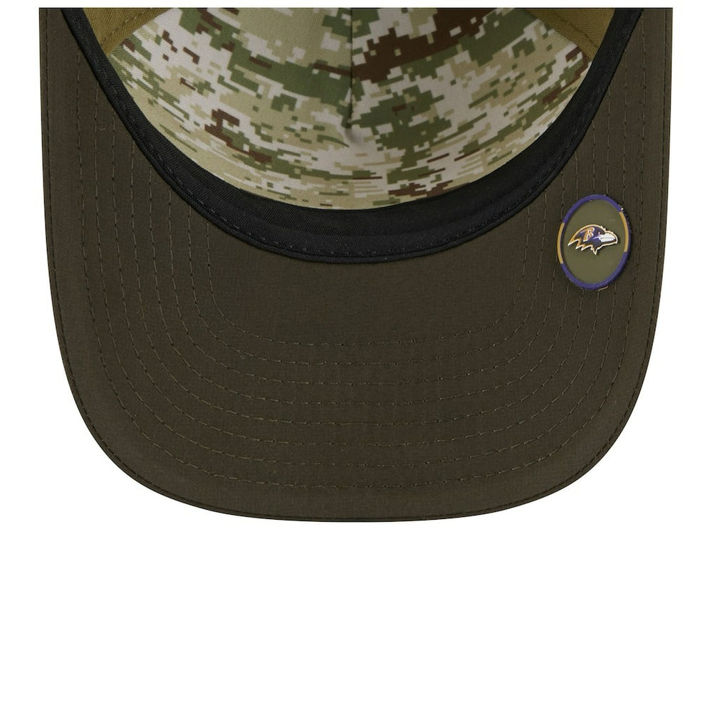 Baltimore Ravens New Era Youth 2025 Salute to Service 9FORTY A-Frame Adjustable Hat - Green/Dark Green for sale