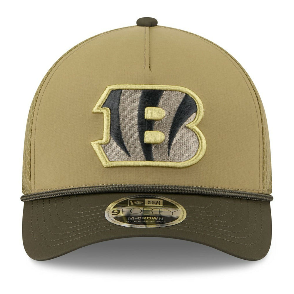 Cincinnati Bengals New Era Youth 2025 Salute to Service 9FORTY A-Frame Adjustable Hat - Green/Dark Green on sale