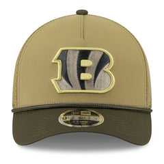 Cincinnati Bengals New Era Youth 2025 Salute to Service 9FORTY A-Frame Adjustable Hat - Green/Dark Green on sale