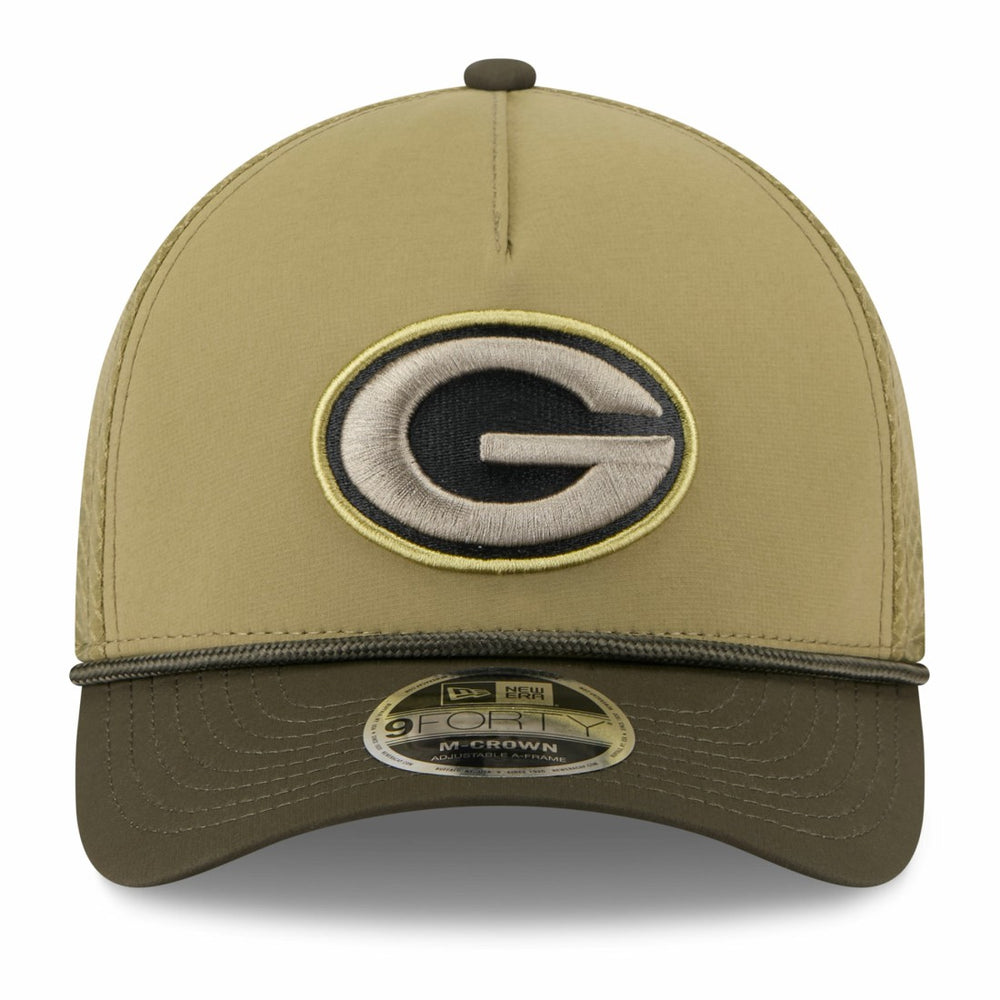 Green Bay Packers New Era Youth 2025 Salute to Service 9FORTY A-Frame Adjustable Hat - Green/Dark Green cheap