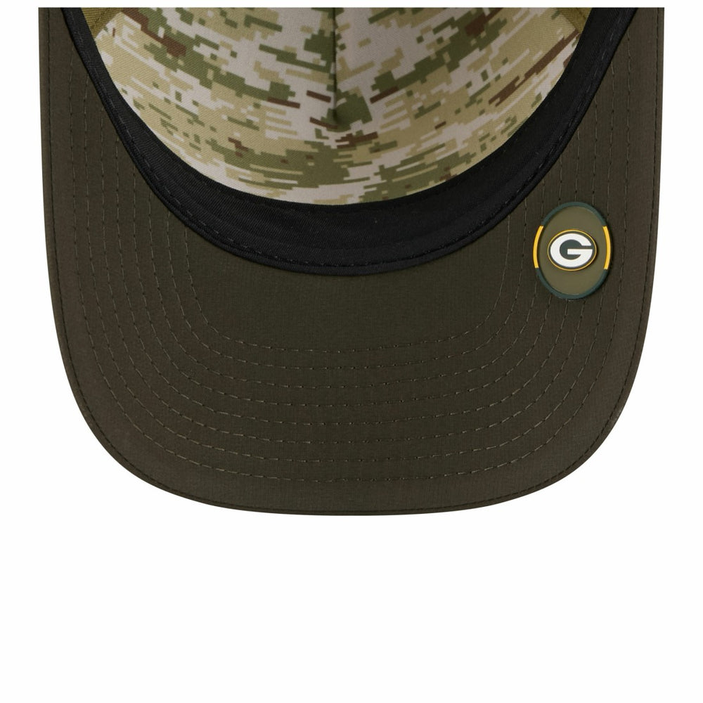 Green Bay Packers New Era Youth 2025 Salute to Service 9FORTY A-Frame Adjustable Hat - Green/Dark Green cheap