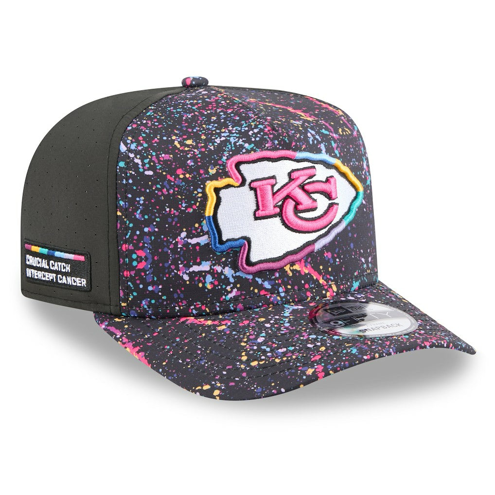 Kansas City Chiefs New Era 2025 NFL Crucial Catch A-Frame 9FIFTY Snapback Hat - Black for sale