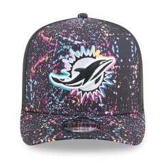 Miami Dolphins New Era 2025 NFL Crucial Catch A-Frame 9FIFTY Snapback Hat - Black cheap