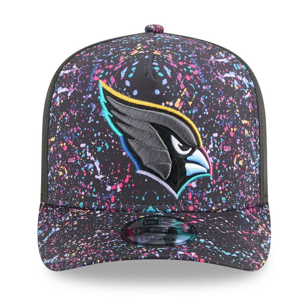Arizona Cardinals New Era 2025 NFL Crucial Catch A-Frame 9FIFTY Snapback Hat - Black cheap