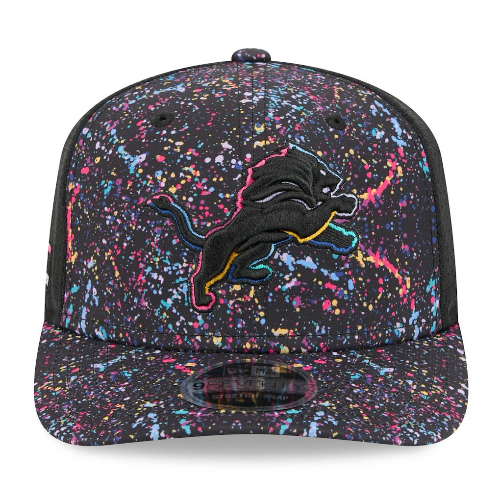 Detroit Lions New Era 2025 NFL Crucial Catch 9SEVENTY Adjustable Hat - Black for sale