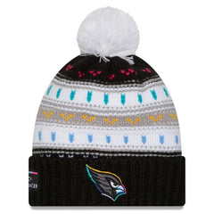Arizona Cardinals New Era Women's 2025 NFL Crucial Catch Cuffed Knit Hat with Pom - Black cheap