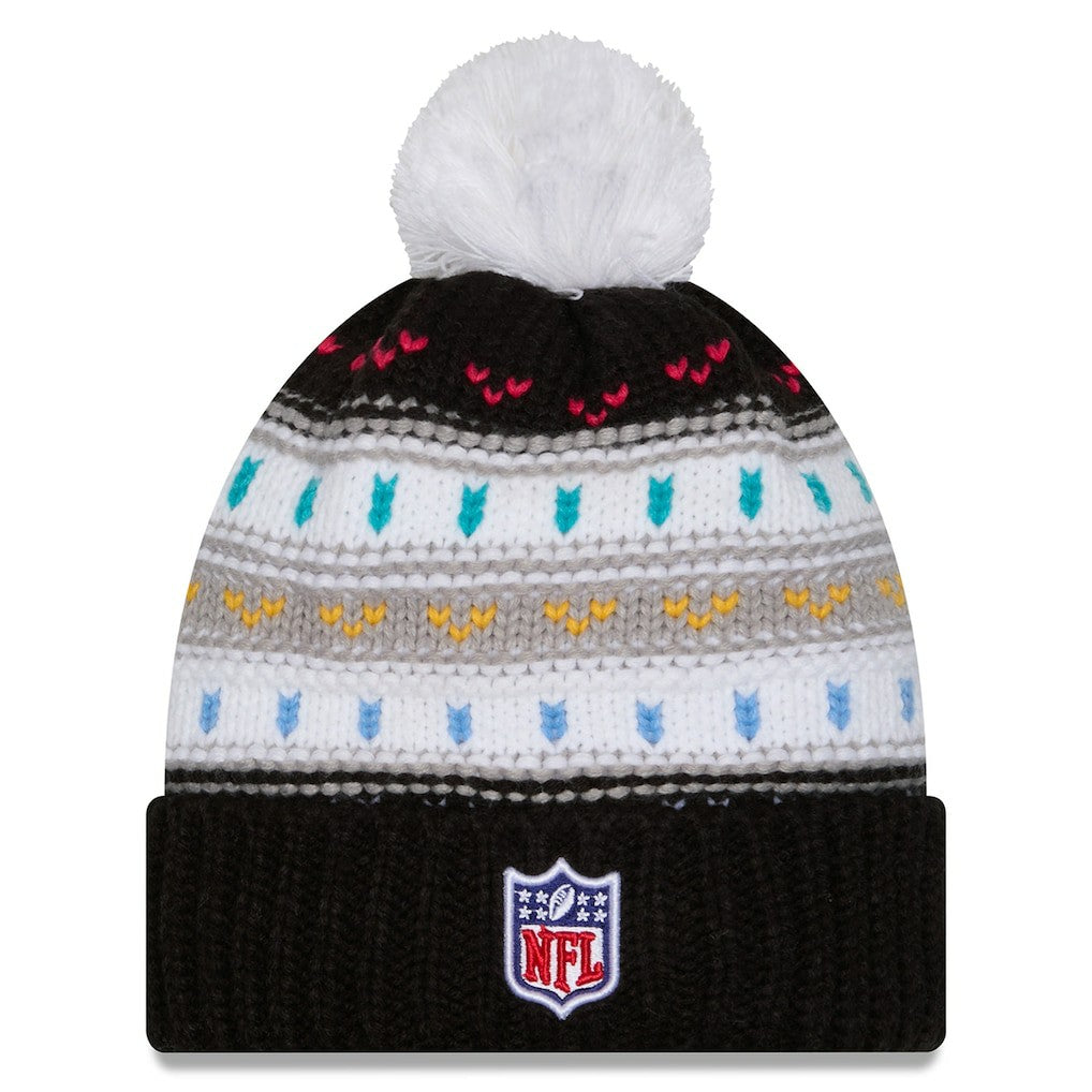Arizona Cardinals New Era Women's 2025 NFL Crucial Catch Cuffed Knit Hat with Pom - Black cheap