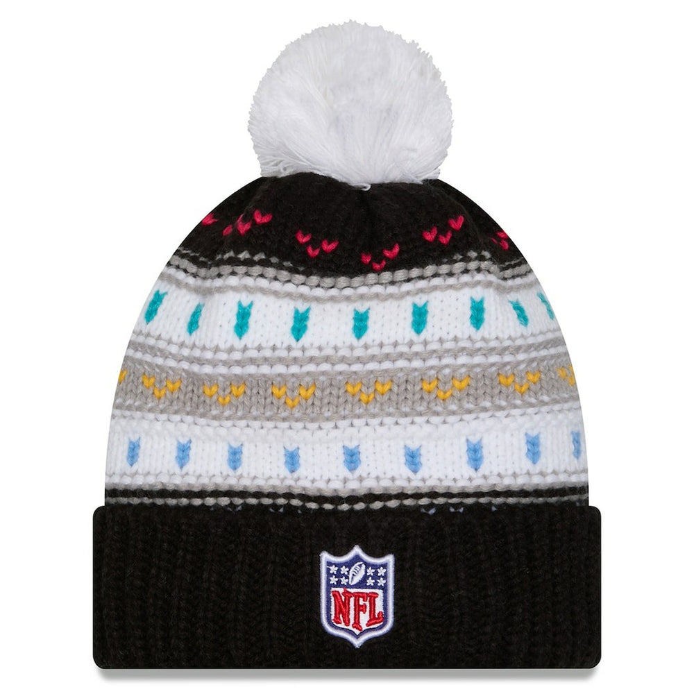 Arizona Cardinals New Era Women's 2025 NFL Crucial Catch Cuffed Knit Hat with Pom - Black cheap