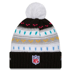 New York Jets New Era Women's 2025 NFL Crucial Catch Cuffed Knit Hat with Pom - Black cheap