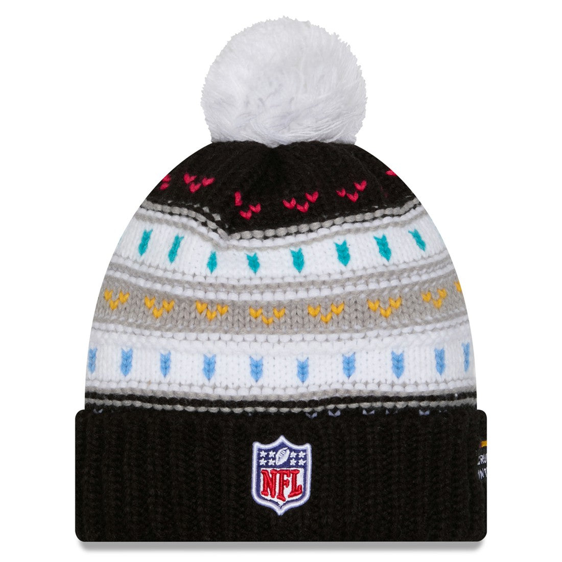 Tampa Bay Buccaneers New Era Women's 2025 NFL Crucial Catch Cuffed Knit Hat with Pom - Black for sale