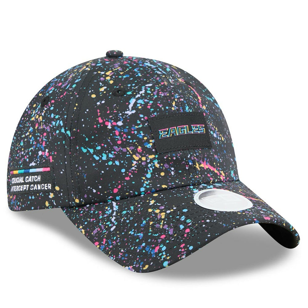 Philadelphia Eagles New Era Women's 2025 NFL Crucial Catch Pony Tail Adjustable Hat - Black for sale