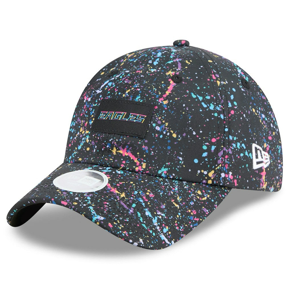 Philadelphia Eagles New Era Women's 2025 NFL Crucial Catch Pony Tail Adjustable Hat - Black for sale