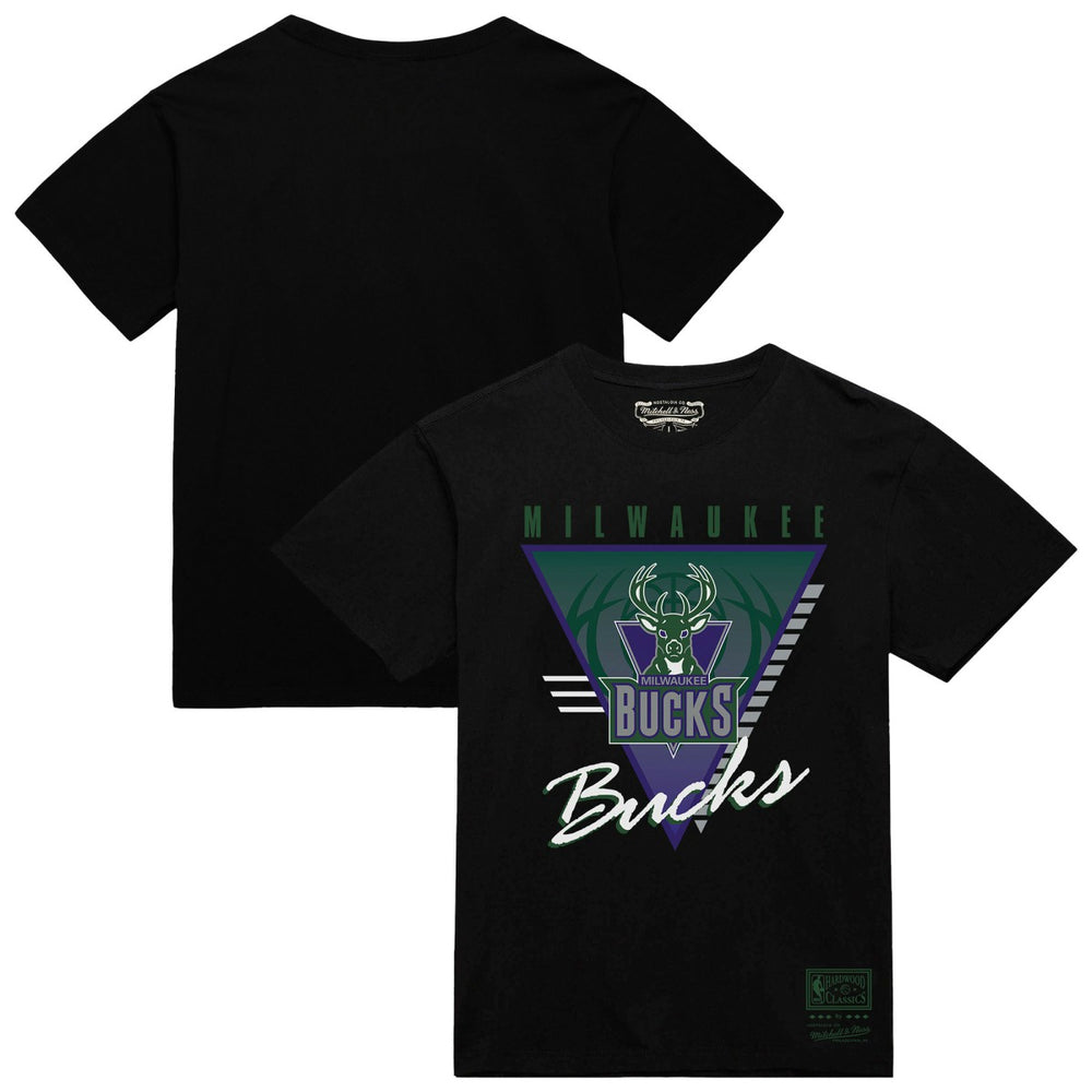 Milwaukee Bucks Worldwide Collection Tri-Logo T-Shirt - Black | Mitchell & Ness on sale