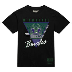 Milwaukee Bucks Worldwide Collection Tri-Logo T-Shirt - Black | Mitchell & Ness on sale