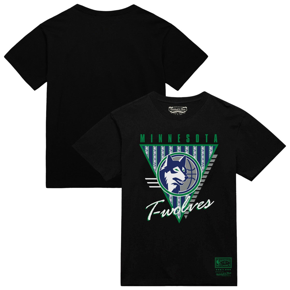 Minnesota Timberwolves Worldwide Collection Tri-Logo T-Shirt - Black | Mitchell & Ness sale