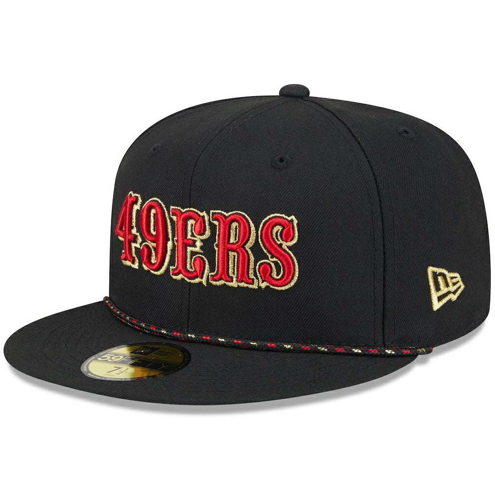 San Francisco 49ers New Era 2025 Rivalries Collection Sideline Rope 59FIFTY Fitted Hat - Black cheap