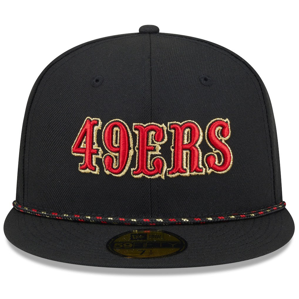 San Francisco 49ers New Era 2025 Rivalries Collection Sideline Rope 59FIFTY Fitted Hat - Black cheap
