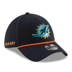 Miami Dolphins New Era 2025 Rivalries Collection Sideline 39THIRTY Flex Hat - Pitch Blue for sale