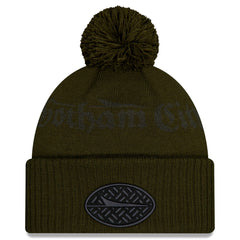 New York Jets New Era 2025 Rivalries Collection Sideline Cuffed Knit Hat with Pom - Gotham Green sale