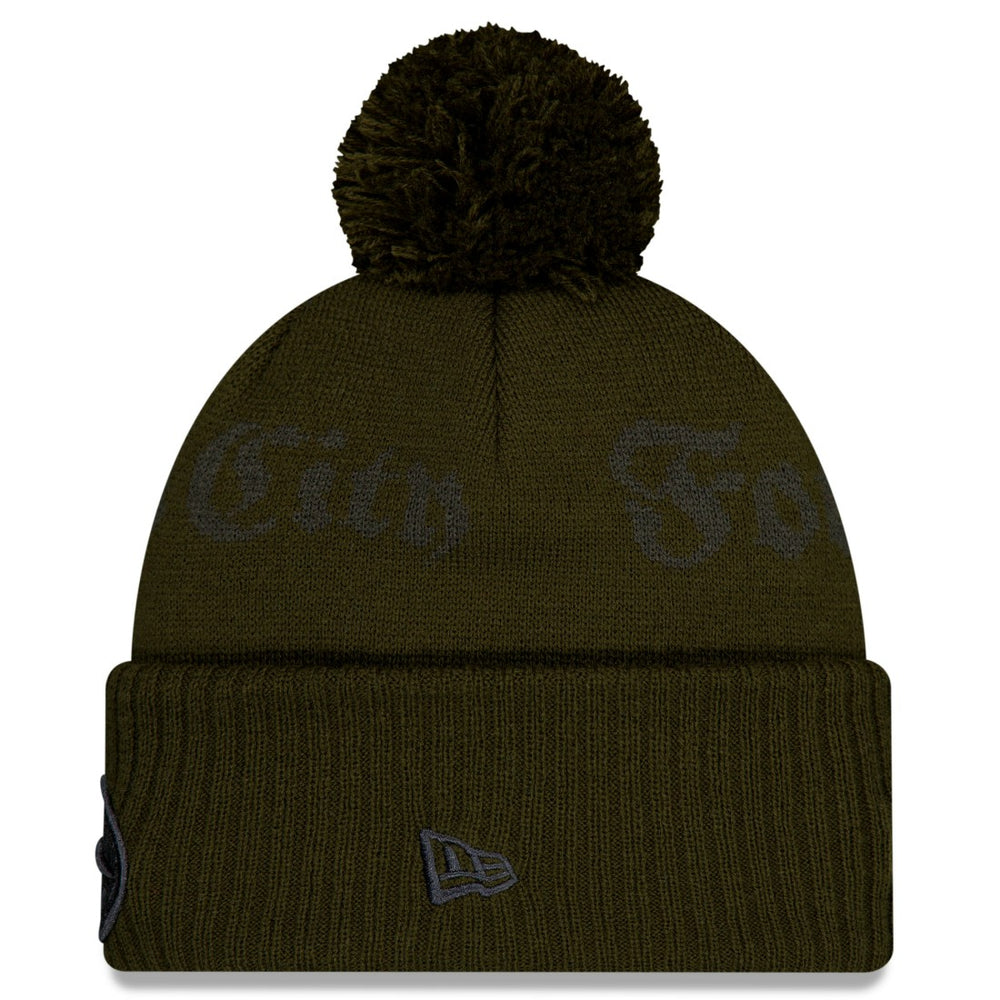 New York Jets New Era 2025 Rivalries Collection Sideline Cuffed Knit Hat with Pom - Gotham Green sale