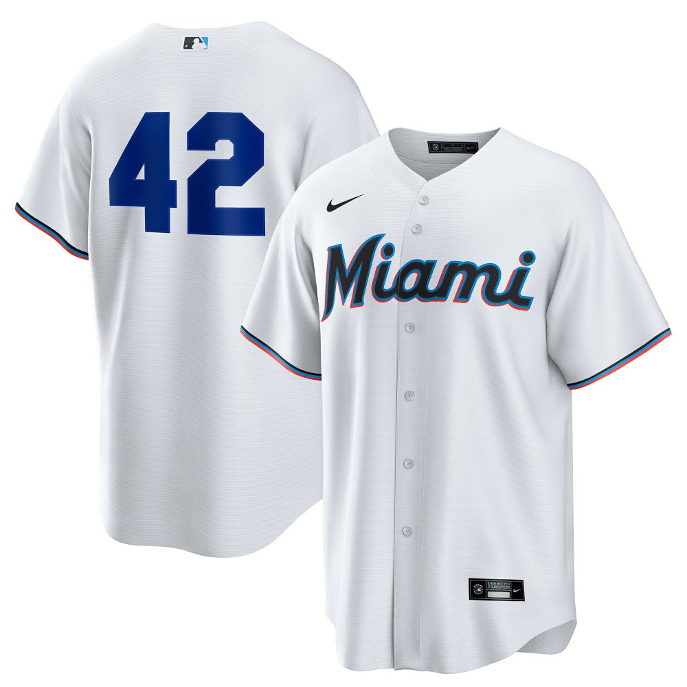 Miami Marlins Home  2025 Jackie Robinson Day Replica Jersey - White | Nike