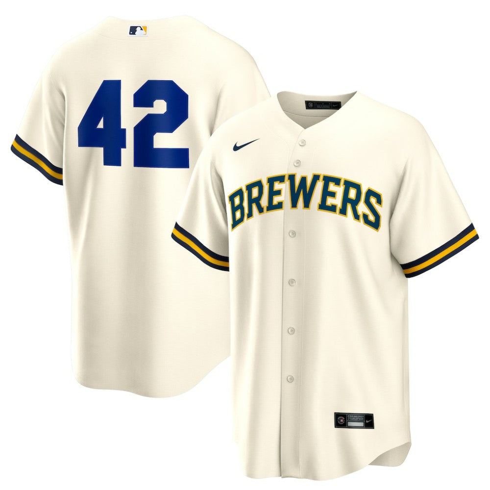 Milwaukee Brewers Home  2025 Jackie Robinson Day Replica Jersey - Cream | Nike