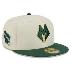 Milwaukee Bucks 2025/26 City Edition 59FIFTY Fitted Hat - Cream/Hunter Green | New Era outlet