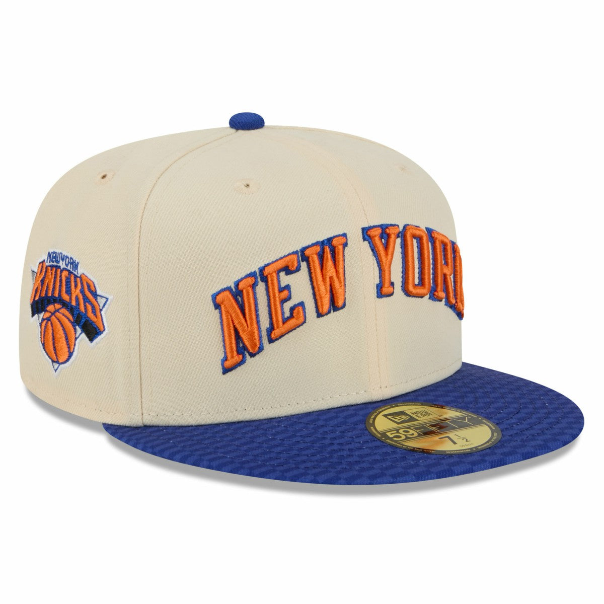 New York Knicks 2025/26 City Edition 59FIFTY Fitted Hat - Cream/Blue | New Era outlet