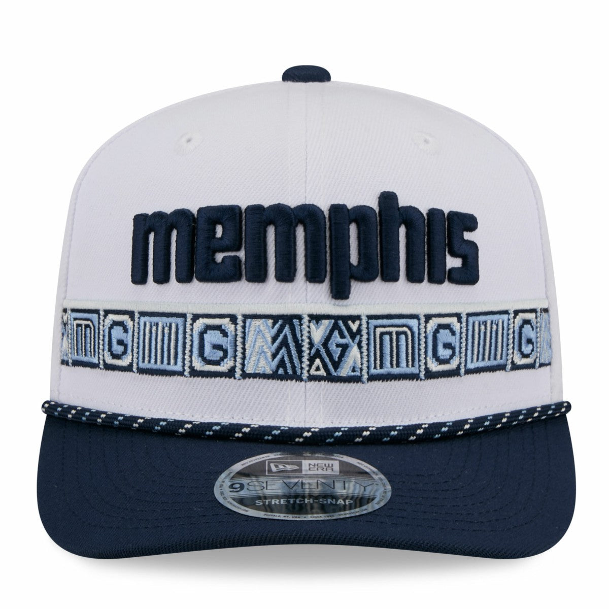 Memphis Grizzlies 2025/26 City Edition 9SEVENTY Adjustable Hat - White/Navy | New Era on sale